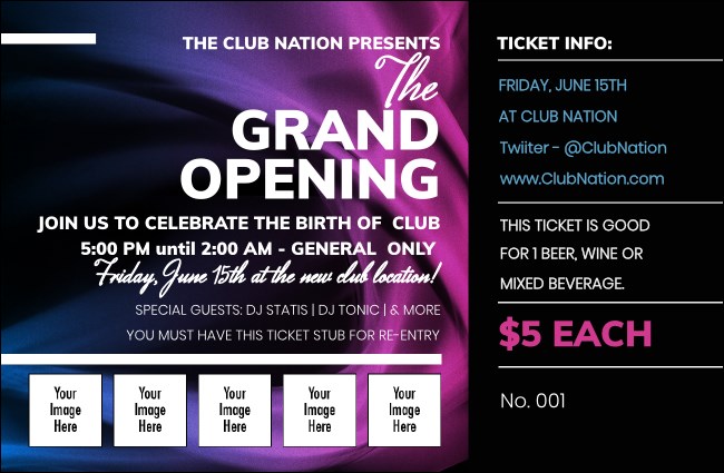 Fractal Wave Drink Ticket Product Front