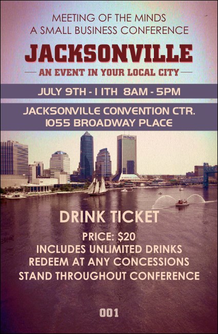 Jacksonville Drink Ticket Product Front