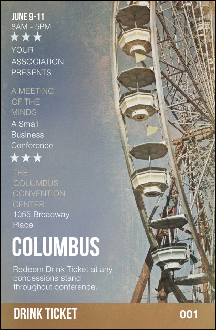 Columbus Drink Ticket Product Front