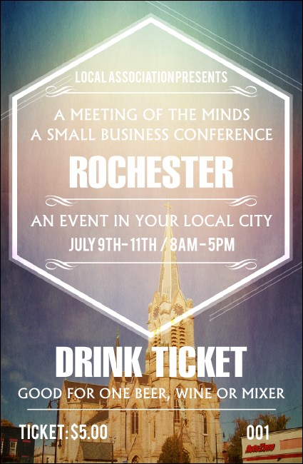 Rochester 2 Drink Ticket Product Front
