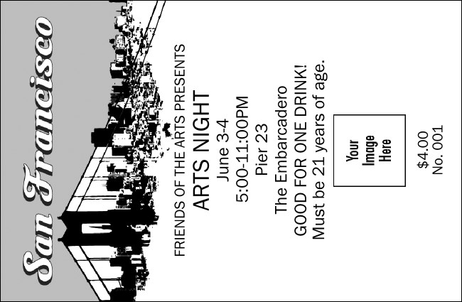 San Francisco Black & White Drink Ticket Product Front