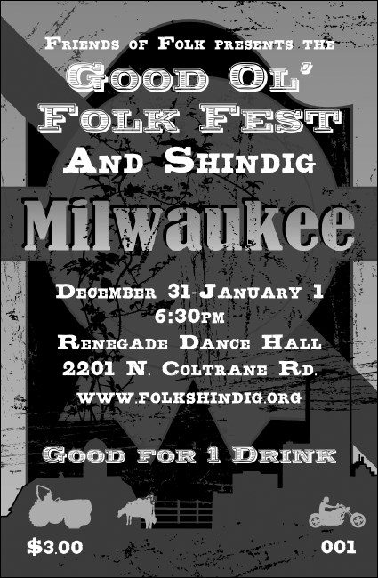 Milwaukee Drink Ticket Black and White