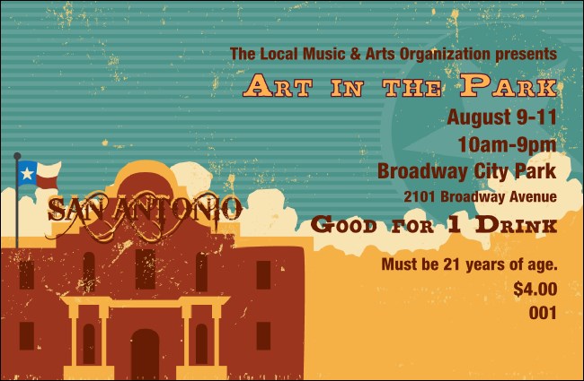 San Antonio Drink Ticket Product Front