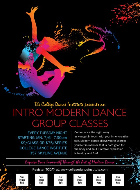 Modern Dance Black Logo Flyer Product Front