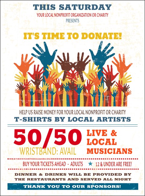 Fundraising Hands Flyer Product Front