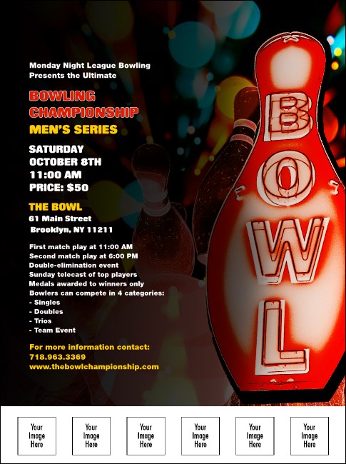 Bowling Flyer with Image Upload Product Front