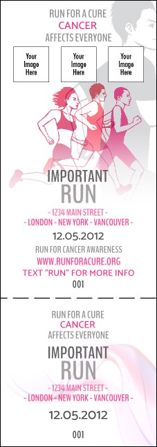 Run for a Cause Pink Event Ticket Product Front