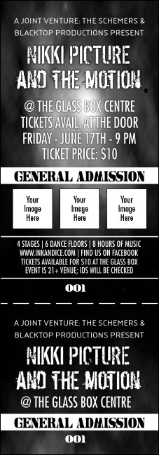 Galaxy Hip Hop Black and White Event Ticket