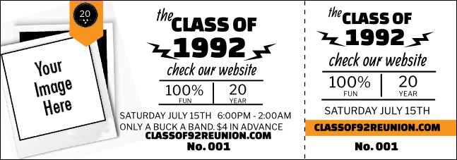 Class Reunion Mascot Orange Event Ticket Product Front