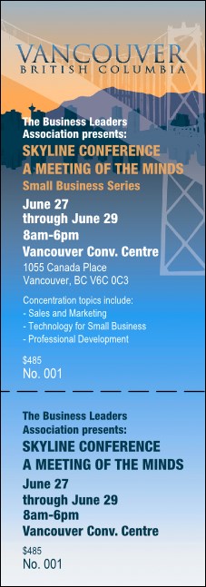 Vancouver BC Event Ticket