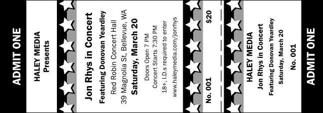 All Purpose Stars General Admission Ticket 001 Product Front