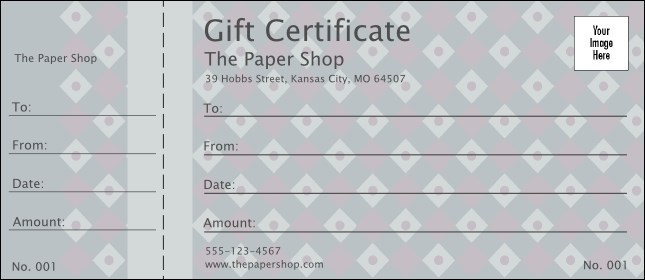 Dark Silver Diamonds Logo Gift Certificate Product Front