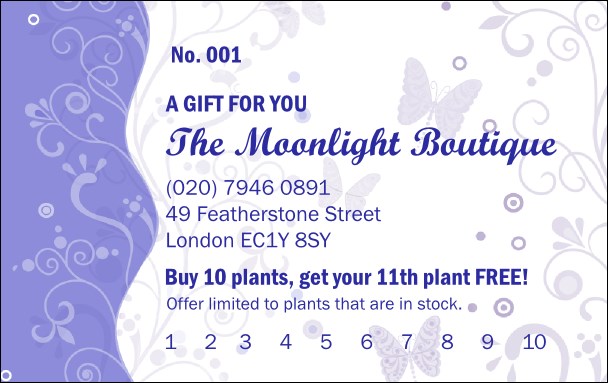 Butterfly Gift Card Product Front