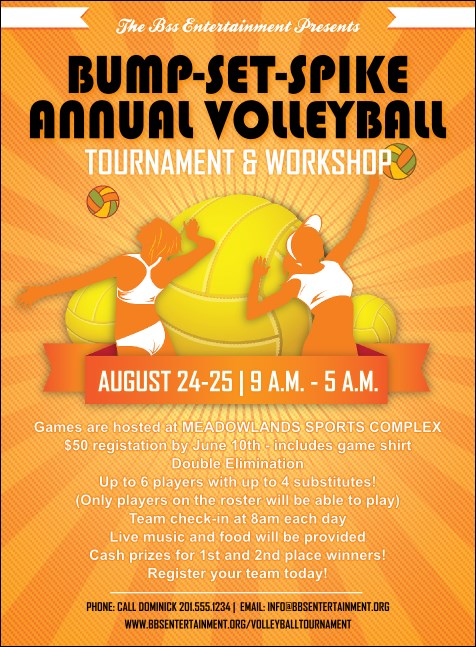 Volleyball Sun Rays Invitation Product Front