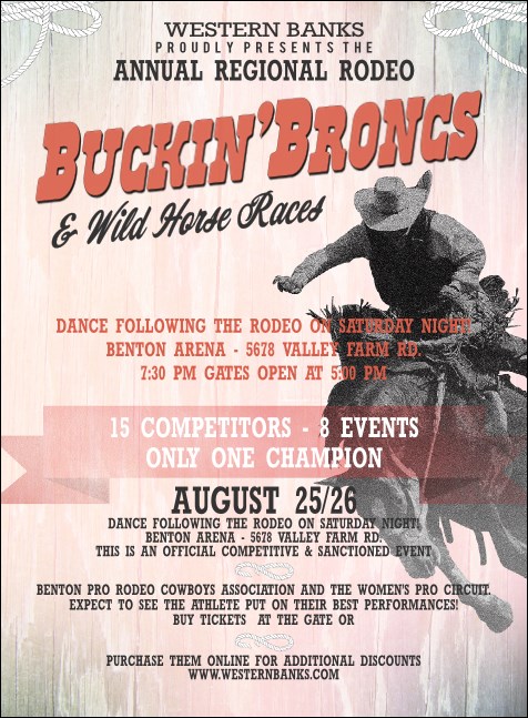 Bucking Bronco Rodeo Invitation Product Front