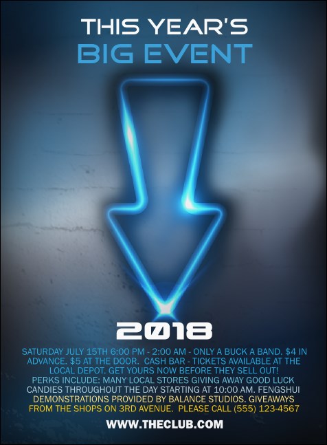 Night Club Neon Invitation Product Front