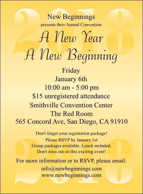 Year Invitation (Gold) Product Front