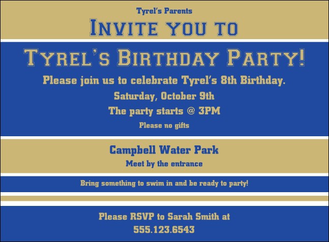 Sports Invitation 001 Product Front