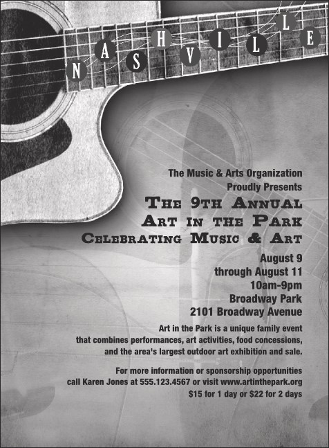 Nashville Invitation (black and white) Product Front