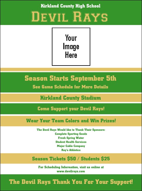Sports Flyer 001 in Green and Gold Product Front