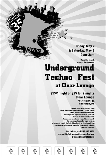 Twin Cities Poster with Image Upload (black and white) Product Front