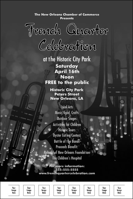 Jazz Concert Poster (Black and White) Product Front