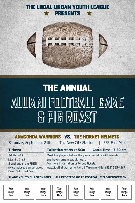 Football Blue Logo Poster