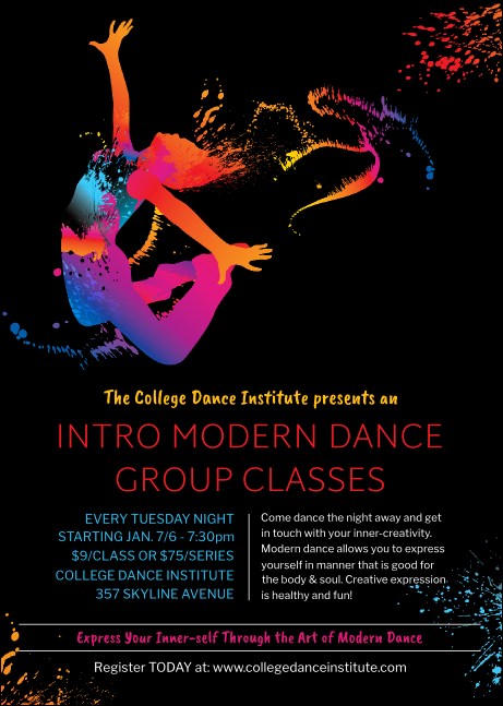 Modern Dance Black Postcard Product Front