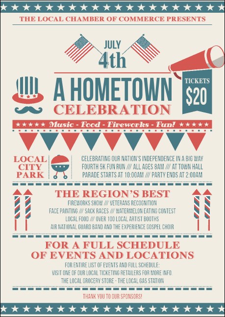 Fourth of July Hometown Postcard
