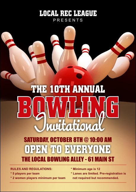Bowling League Postcard Product Front