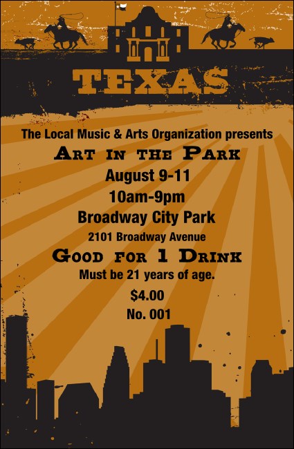 Texas Drink Ticket 002 Product Front