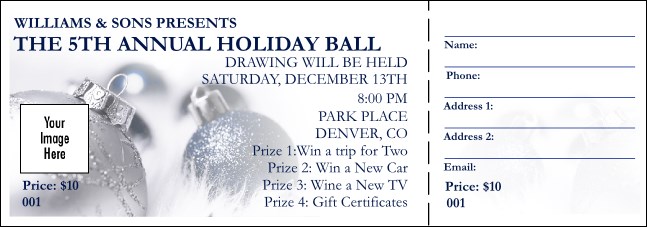 Christmas Ornament Raffle Ticket