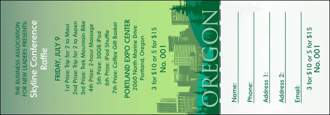 Oregon Raffle Ticket
