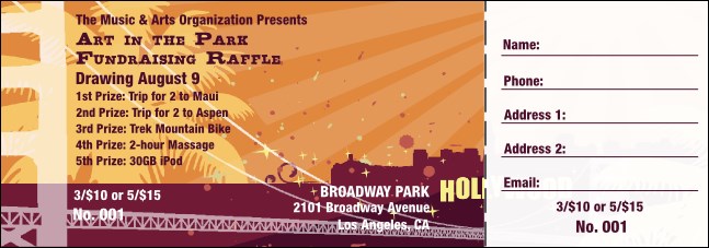 California Raffle Ticket