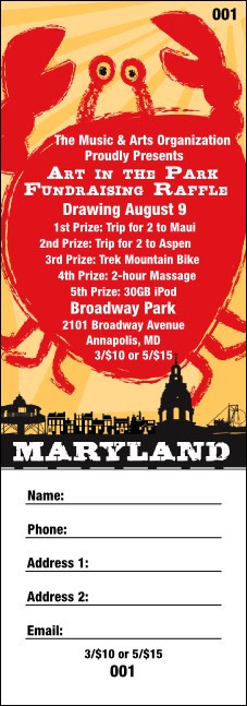 Maryland Raffle Ticket
