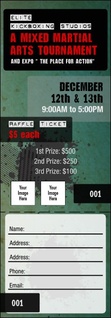 Contemporary Mixed Martial Arts Raffle Ticket