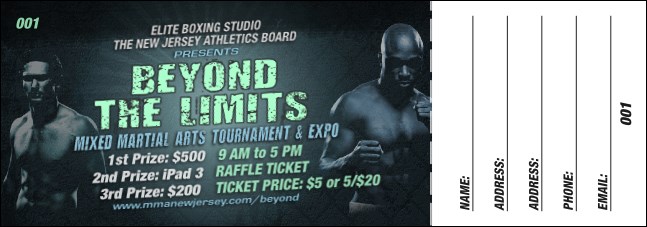 MMA Main Event Blue Raffle Ticket Product Front