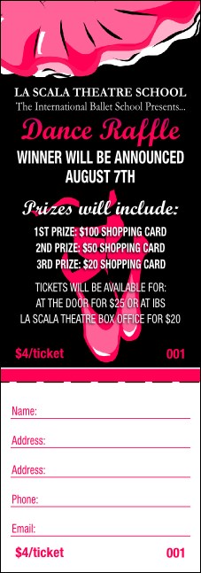 Dance Recital Raffle Ticket