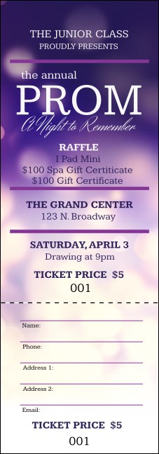 Abstract Lights Raffle Ticket Product Front