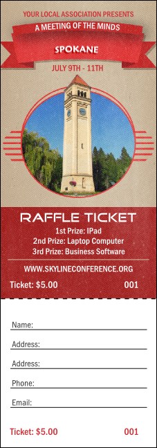 Spokane Raffle Ticket Product Front
