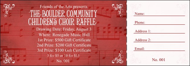 Choral Raffle Ticket