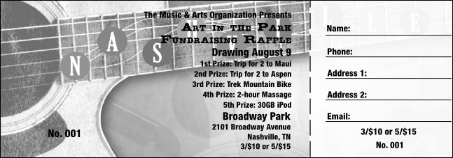 Nashville Raffle Ticket (Black and White)