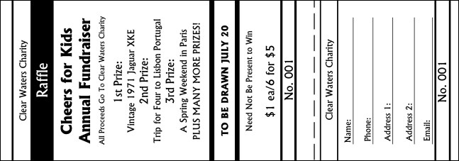 All Purpose Raffle Ticket 005 Product Front