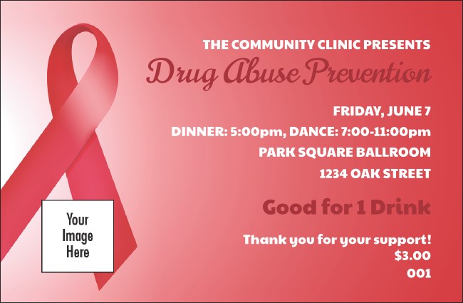 Red Ribbon Drink Ticket Product Front