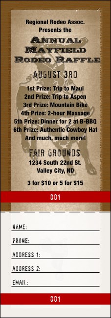 Rodeo Raffle Ticket 002 Product Front
