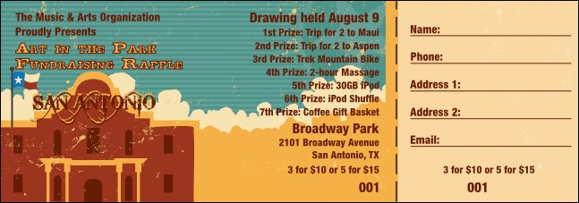 San Antonio Raffle Ticket