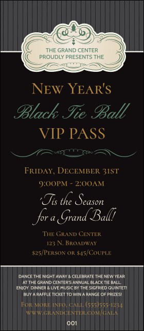 Classic Black Pinstripe VIP Pass Product Front