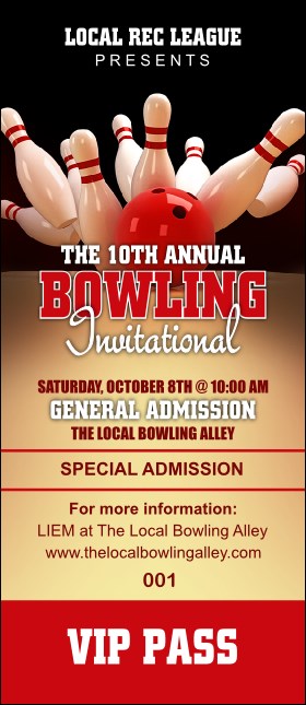Bowling League VIP Pass Product Front