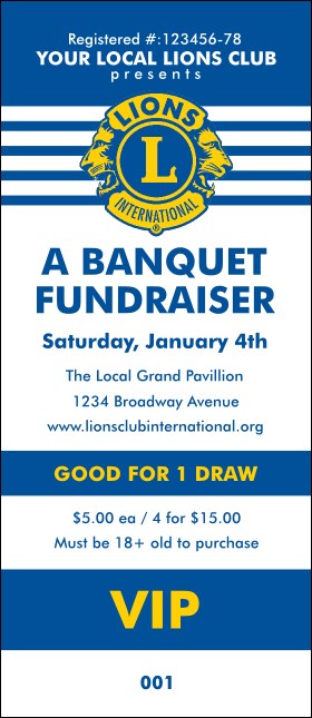 Lions Club International Stripes VIP Pass Product Front