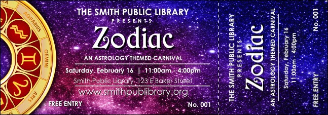 Astrology Event Ticket Product Front